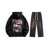 Set (Black Fleece-Lined + Black Jeans)  
Комплект (Черный с флисовой подкладкой + Черные джинсы)