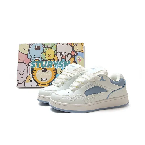 STUR YSN Устойчивые к истиранию противоскользящие низкие кеды для скейтбординга Женские Белые Озерный Синий