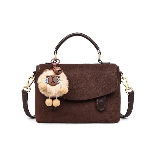 MILLIE'S Коровья кожа текстиль синтетическая кожа одно плечо сумка обычный женский кофе