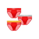 Золотистый Красный Серебряный Талия Ледяной шелк Красный Треугольник, Высокая посадка Стиль