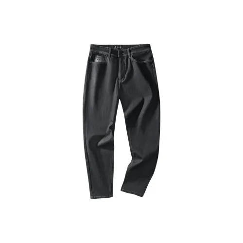 YULANGGONGWU Черные Мужские Джинсы