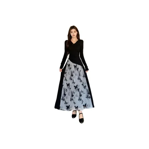 ZUKIZUKI Длинное платье с длинными рукавами женское