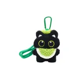 Большеглазый черный кот [Зеленый салфетка + Зеленый берет]