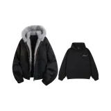 Комплект (Черный хлопковый пуховик + Черный свитшот)