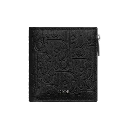 DIOR Телячья кожа Кошелек Мужской Черный