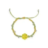 Двухцветный браслет с подвеской в виде кошачьей лапы [Желтый, Зеленый]