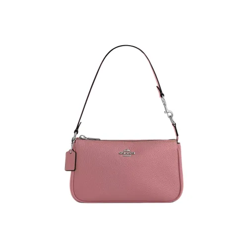COACH Nolita Pebble Leather Handbag Small Women's Pink