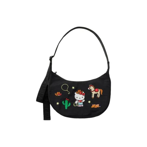 Sanrio Baggu Collaboration Nylon Shoulder Bag Medium Women's Black