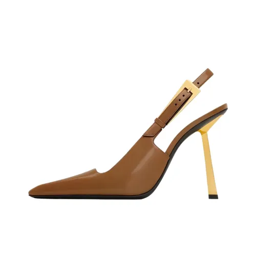 SAINT LAURENT Узкий каблук Высокие каблуки 11 см Женские Коричневый