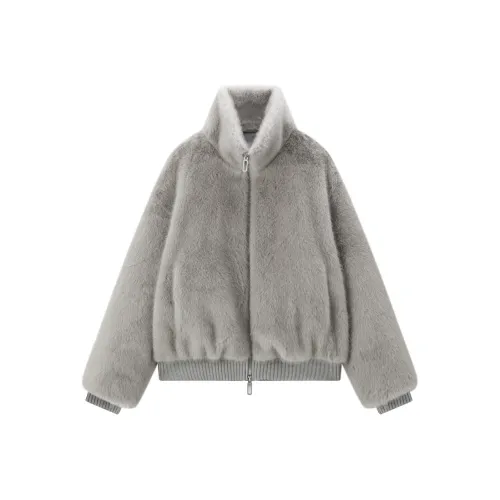 PEACEBIRD Hong KONG Mist Серый Женские Меховые изделия