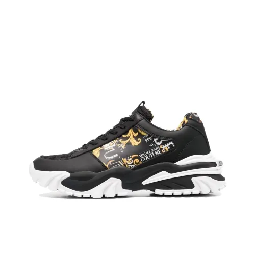 VERSACE Низкий топ Повседневная обувь Мужская Черная