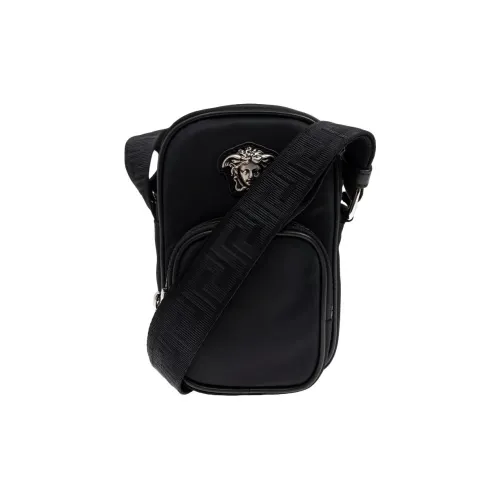 VERSACE Кожа Сумка через плечо Маленькая Мужская Черная