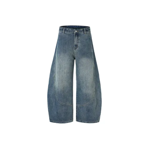 SONGS ALONG Винтажные синие унисекс джинсы