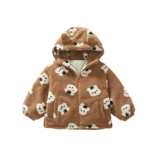 RHOBESAM Yuwei Companion Свитер с принтом "Голова медведя" Кофе Kids Куртки