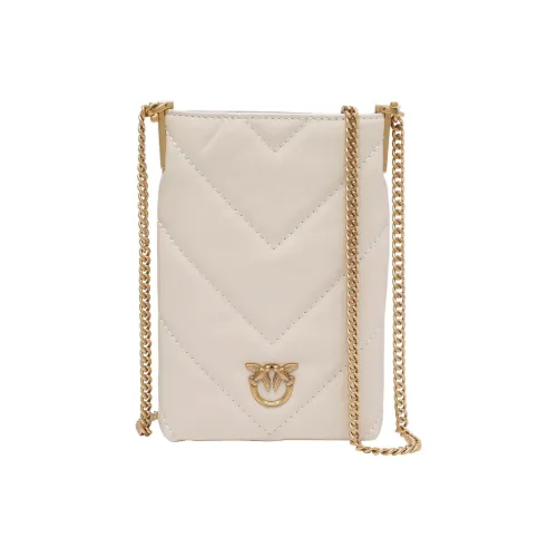 PINKO Love Birds series Чехол для телефона из коровьей кожи женский цвет экрю