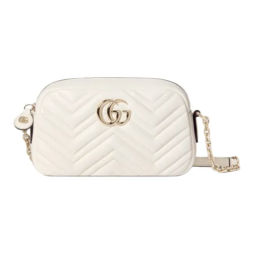 GUCCI GG Marmont Кожа Camera Сумка Плечевая Сумка Маленькая Женская Белая