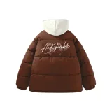 Кофейный одиночный хлопковый пуховик