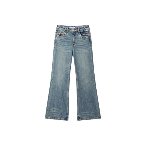 PEACEBIRD Средний синий деним Женские Джинсы