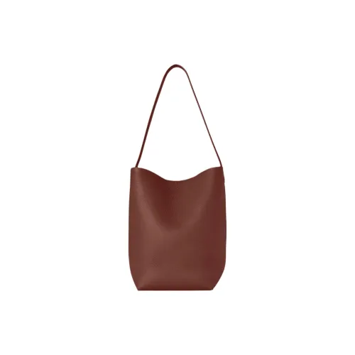 THE ROW N S Park Рельеф Телячья Кожа Ведрообразная Сумка Тоут Сумка Сумка для покупок Сумка через плечо Сумка среднего размера Женская Коньячный Коричневый