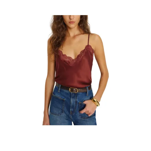 Reformation Тедди Шелковый Топ Майка Женская