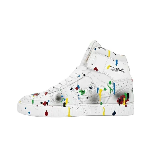 PHILIPP PLEIN Устойчивые к истиранию высокие кроссовки для скейтбординга Мужские Белые