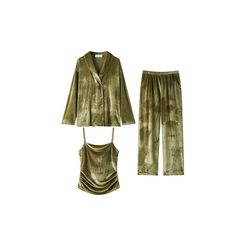 MEONSILL Осенний Зимний Пижамный Комплект Женский 3-Штуковый Набор