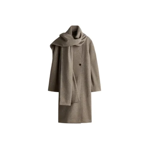 H M Бежевый Смешанный Цвет Женский Пальто