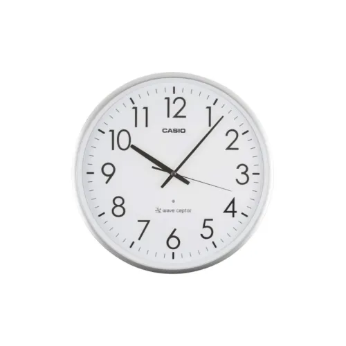 CASIO Радиоконтролируемый Механизм Смола Стена Часы Унисекс Серебряный