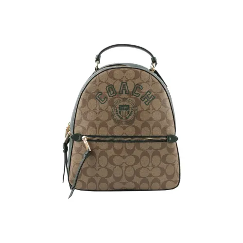 COACH Jordyn Холст с покрытием и гладкая кожа Рюкзак Большой Женский Хаки