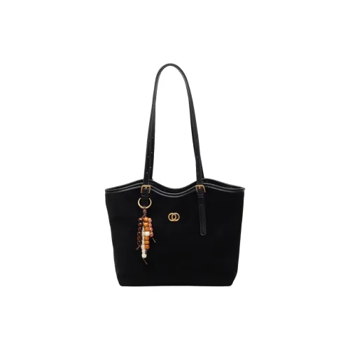 Versman Замша Плечевая сумка Стандартная Женская Черная Темно-коричневая Кофейная