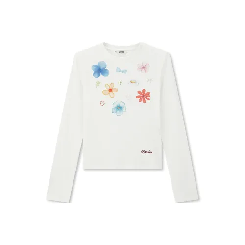 BONELESS Cut No-Seam Ecru Women's T-Shirts BONELESS Cut Безшовные Экрю Женские Футболки