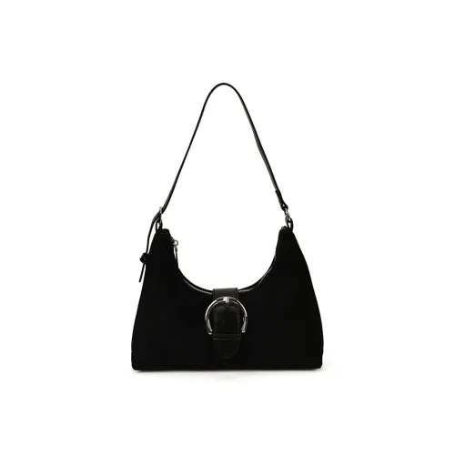 PINK·LAND ПУ (полиуретан) Замша Сумка через плечо Стандартная Женская Черная Кофейная Коричневая Красная