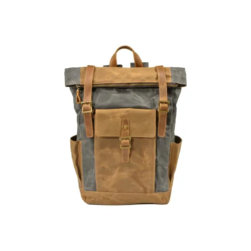 TTaG．baG Телячья кожа Масляный воск Холст Рюкзак Стандартный Мужской Многоцветный