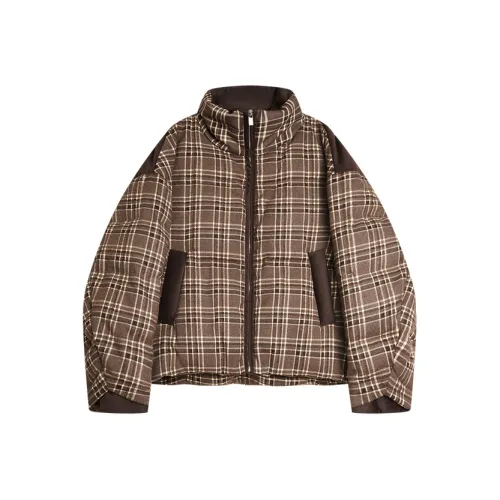 ELLE Кофейная клетка Женские Пуховики