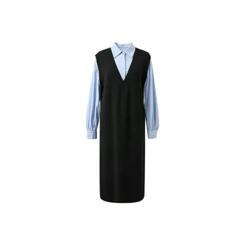 3COLOUR Длинное платье с длинными рукавами женское