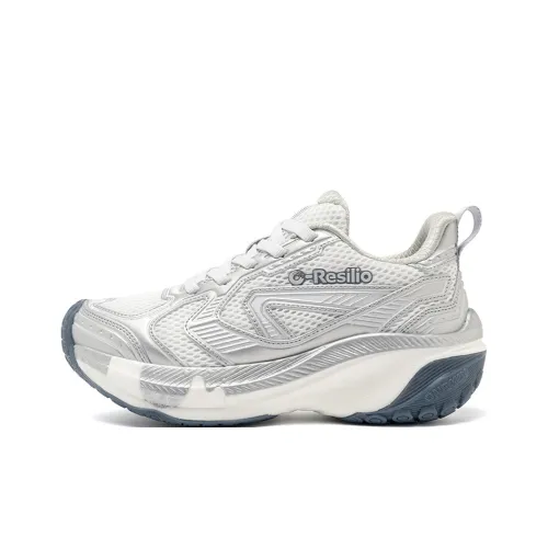 ONEMIX Амортизация и Устойчивость к Износу Покрытие Низкий Топ Кроссовки с Натуральным Подошвой Унисекс Титан Серебряный