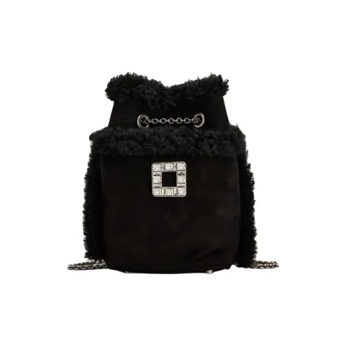 Roger Vivier Tres Vivier Замша Козья кожа Рюкзак Женский Черный