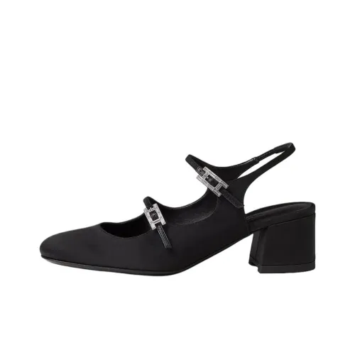 HERMES Jackie Грубый каблук Высокие каблуки 5 см Женские Черный