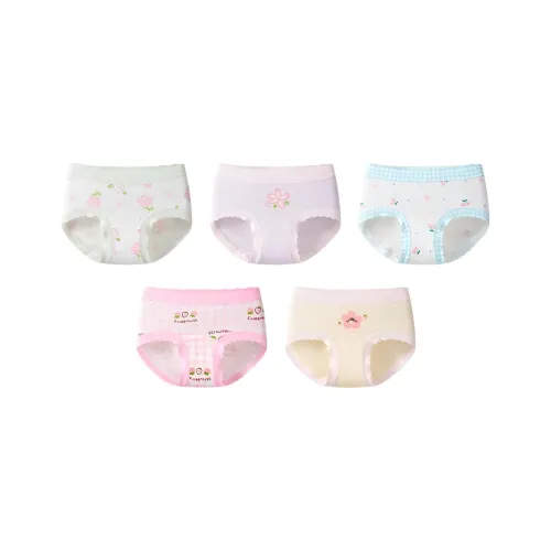 MIIOW 5 пар Зеленый+Фиолетовый+Синий+Розовый+Желтый Kids Трусы