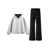 Топ Фотиния Серый + Черные Штаны