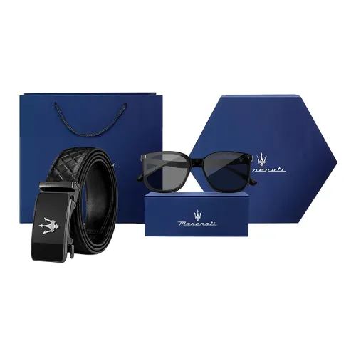 Maserati Ремни из коровьей кожи мужской черный 3,55 см