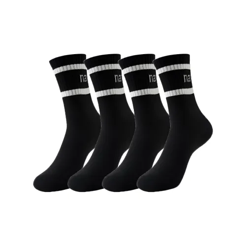 NAVIGARE [4 Pack] 4 Черные Мужские Носки до икры MID
