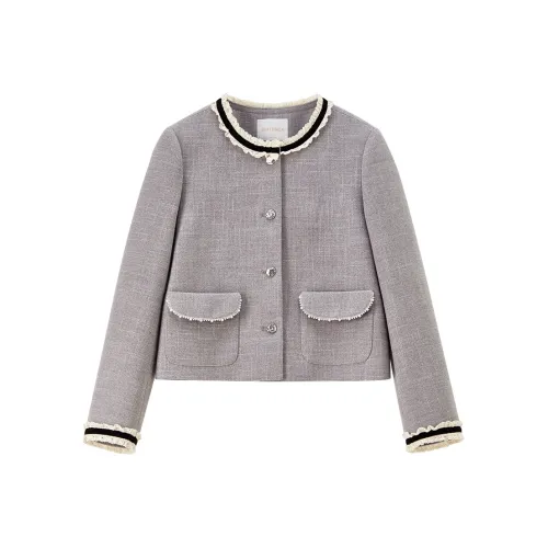 SENTUBILA Light Gray Women's Short Coat SENTUBILA Светло-серый женский короткий пальто