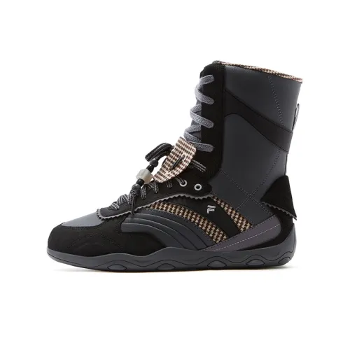 FILA FUSION FLORA MID Топ Повседневная обувь Женская Тень Черный Серый