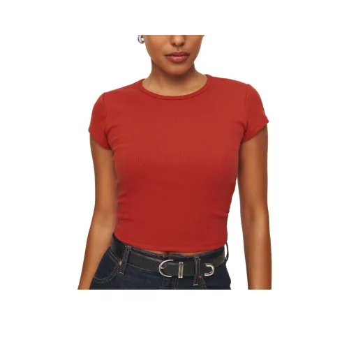Reformation Red Women's T-Shirts Reformation Красные Женские Футболки