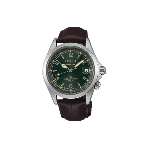 SEIKO Prospe Автоматический Ручной Механизм Часы с Коровьей Кожей Ремешок 39,5 мм Мужские Часы Зеленый Циферблат