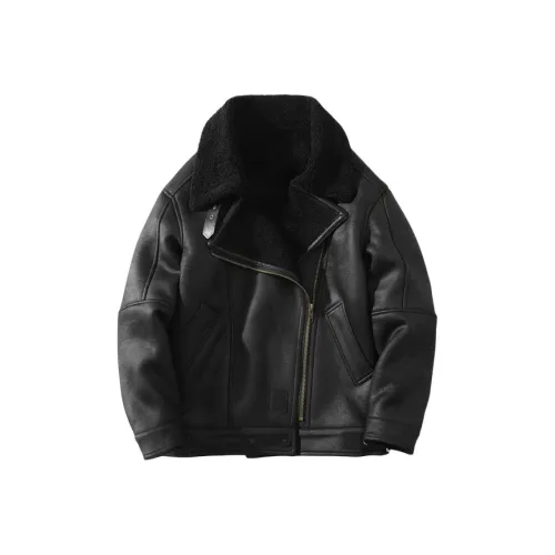 HYLHYL Черный Унисекс Кожаные куртки