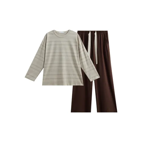 Same Language Пижамный комплект Женские Tao Серый·CAMEL·Бордовый Красный