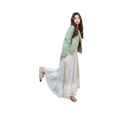 Yi Mengyuan Пшеница Полевой зеленый Женское пальто