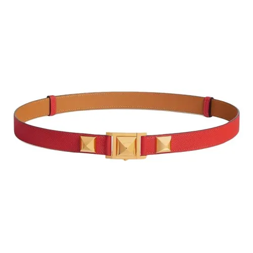 HERMES Epsom Телячья кожа Кожаные ремни Женские Красный 2,4CM